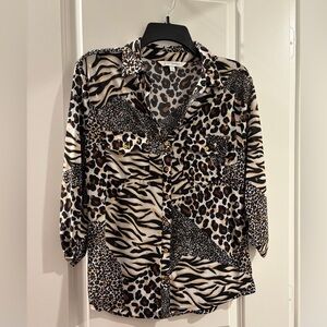 Sophie Rue Multicolor Animal Print Button-Down Shirt